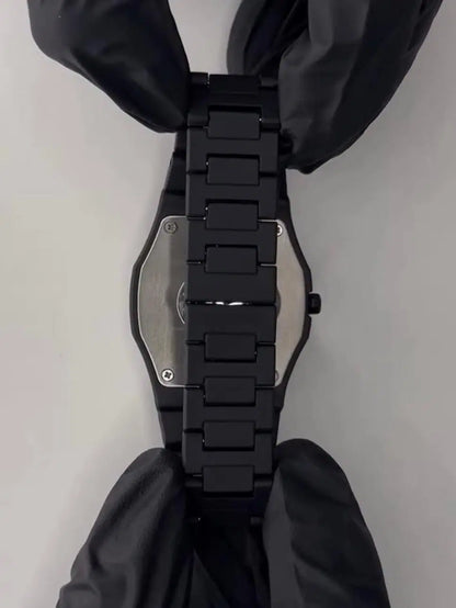 Arabic Aura Men’s Black Steel Watch
